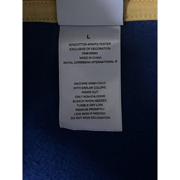 Royal Caribbean Hoodie Mens Large Blue Full Zip Fleece Embroidered Logo Cruise - Picture 6 of 9